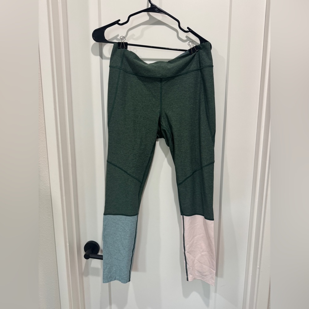 Outdoor Voices Green, Pink, and Blue Colorblock Leggings